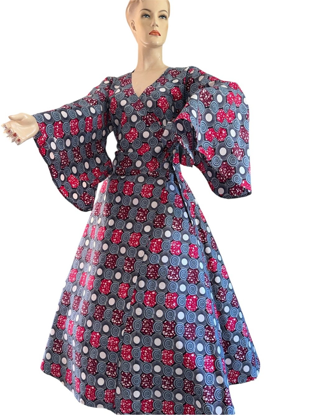 African Ankara Wrap Maxi Dress